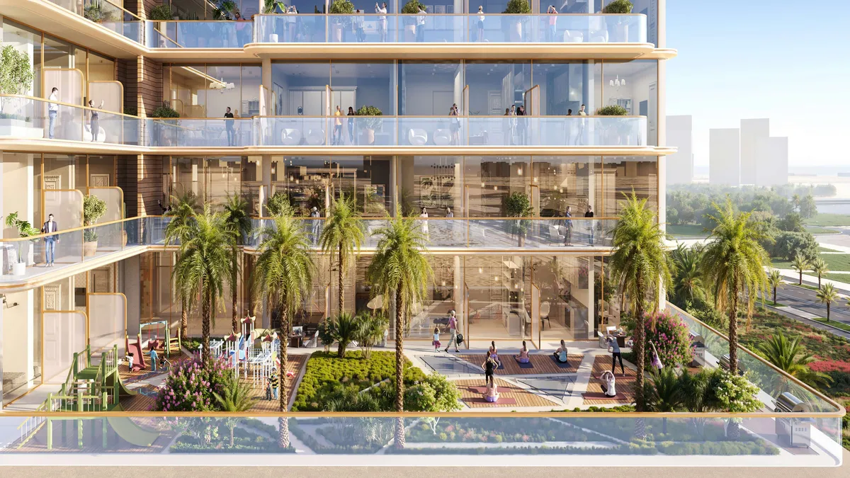 Celesto Tower 2 2-Bedroom + Maid layout at Dubai Land Residence Complex