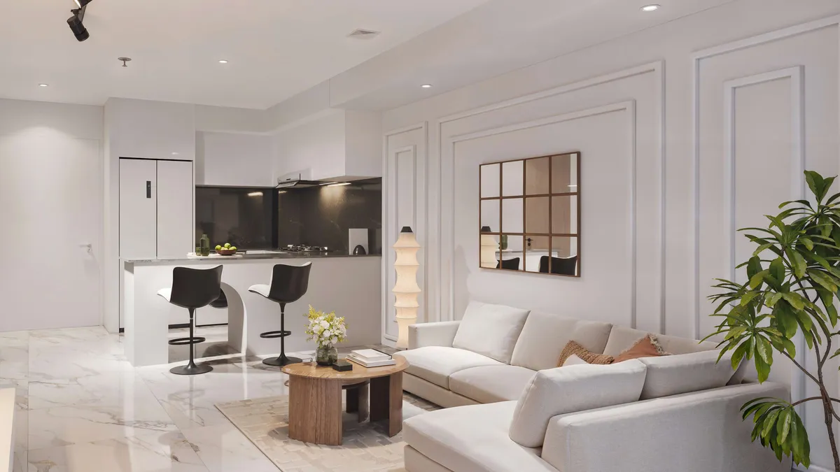 Celesto Tower 2 Studio layout at Dubai Land Residence Complex